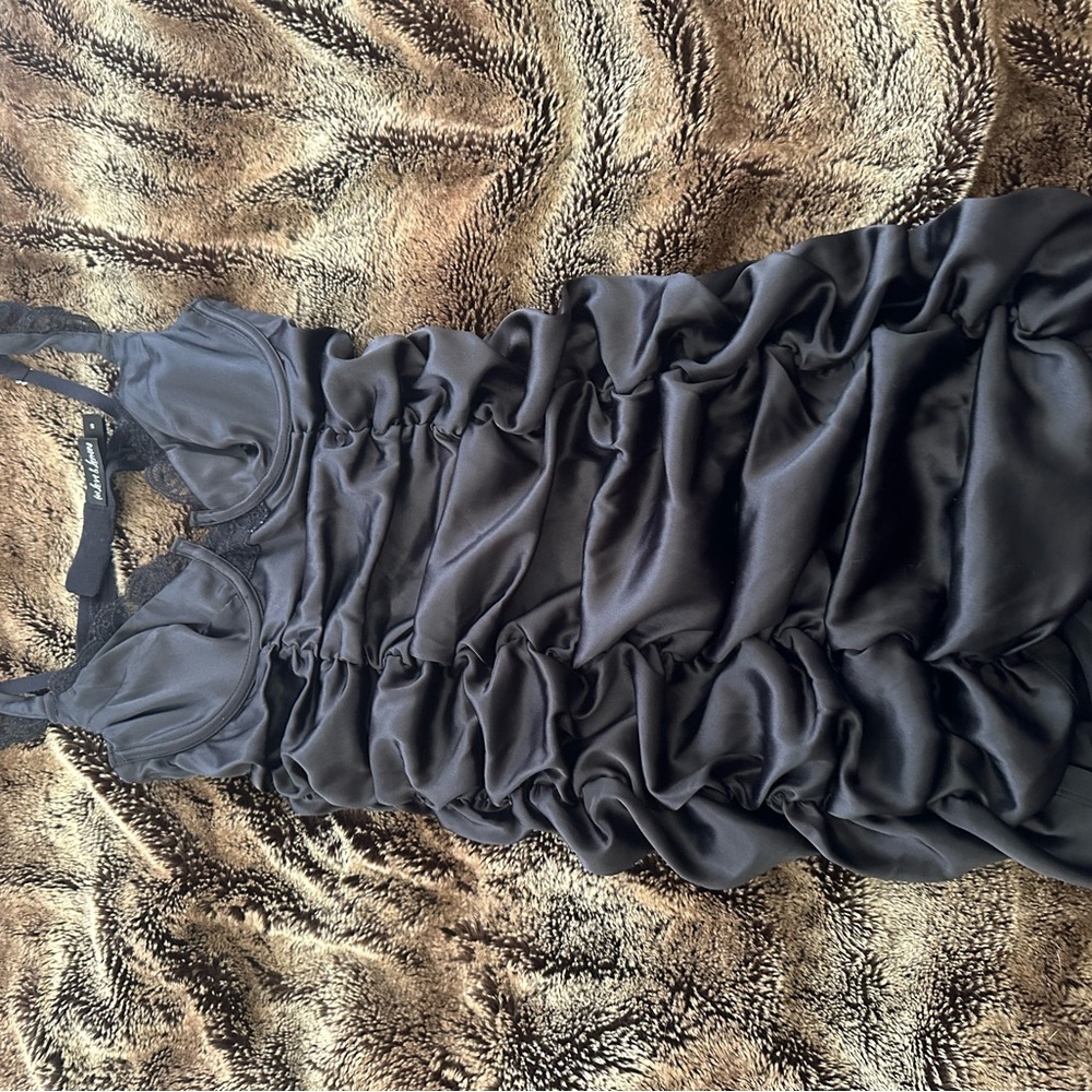 For Love and Lemons Black Ruched Dress